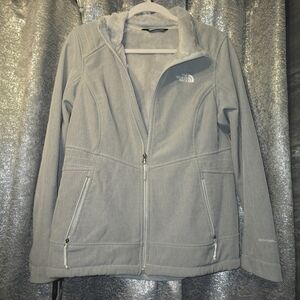 The North Face Windwall Jacket Womens Large Gray Waterproof Casual Full Zip